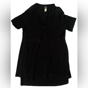 Teddi Woman Black Short Sleeve Dress With Attached Cardigan Size 24